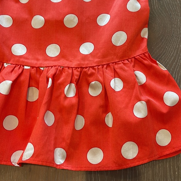 ASOS polka dot peplum sleeveless top red 4 - Picture 3 of 4